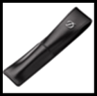 Чехол для ручки, LIGNE D, черная гладкая телячья кожа, 2 отделения (4,5 х 15 см) 
