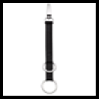 Карабин для ключей, NOCTURNE, черн телячья кожа, 2 металл кольца, крючок с защелкой (21,5 х 3,5 см) 