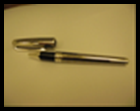 Ручка OLYMPIO Large (роллер), серебро,  попереч.полоски из черного китайского лака