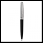 Ручка OLYMPIO Large (шариковая), палладиевая отделка, черный китайский лак, декор. узор на колпачке