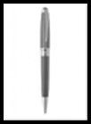 Ручка OLYMPIO Large (шариковая), палладиевая отделка, черный китайский лак, узор в виде вертик линий