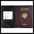 Обложка для паспорта, CONTRASTE, черная телячья кожа, карман д/паспорта, 2 накладных кармана 