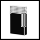 Зажигалка LIGNE2, отделка: палладий, черный китайский лак, декор эмблем узор на крышке 3 мм