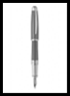 Ручка OLYMPIO Large (перьевая), палладиевая отделка, черный китайский лак, узор в виде вертик линий