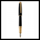 Ручка OLYMPIO Large (перьевая), позолоченная отделка, черный китайский лак