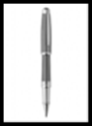Ручка OLYMPIO Large (роллер), палладиевая отделка, черный китайский лак, узор в виде вертик линий