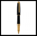 Ручка OLYMPIO Large (роллер), позолоченная отделка, черный китайский лак